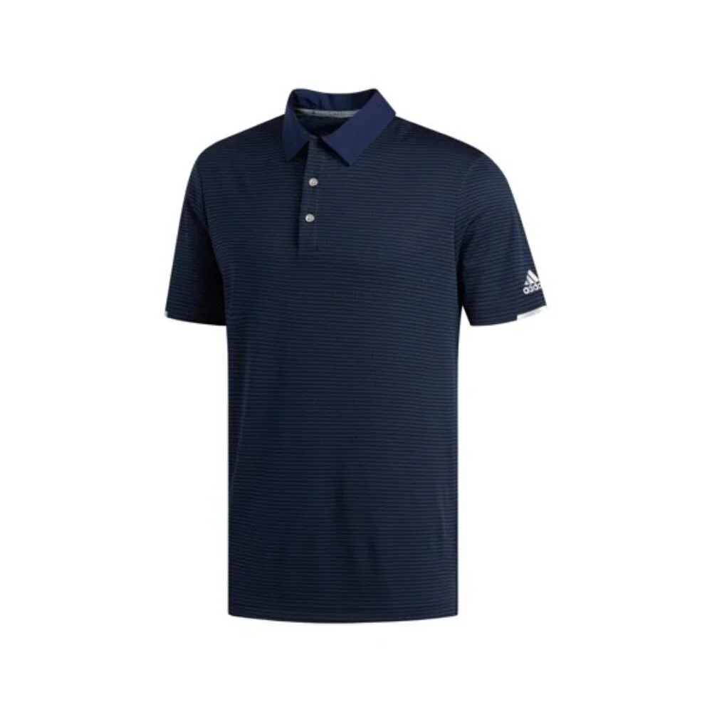 Adidas Old Natchez Country Club - Climachill Navy Tonal Stripe Golf Polo - Sz L​